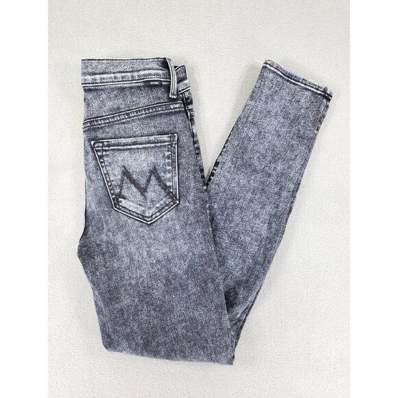 Mother Stunner Jeans Womens 25 Train Stops Faded Black Button Fly Stretch Skinny - Picture 1 of 10